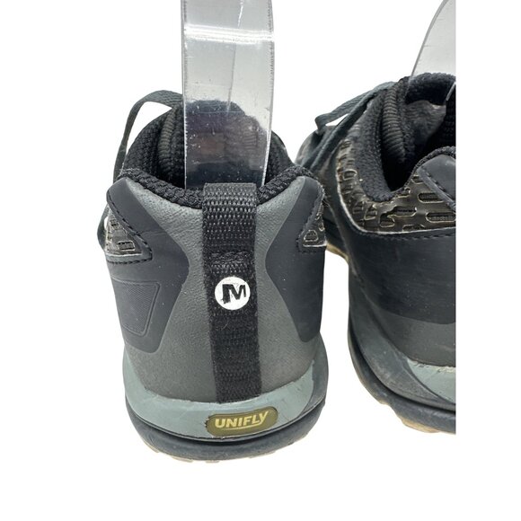 Merrell Trail Running Shoes Black Mesh Lace-Up Size 9 With Unifly Cushioning - Picture 4 of 12
